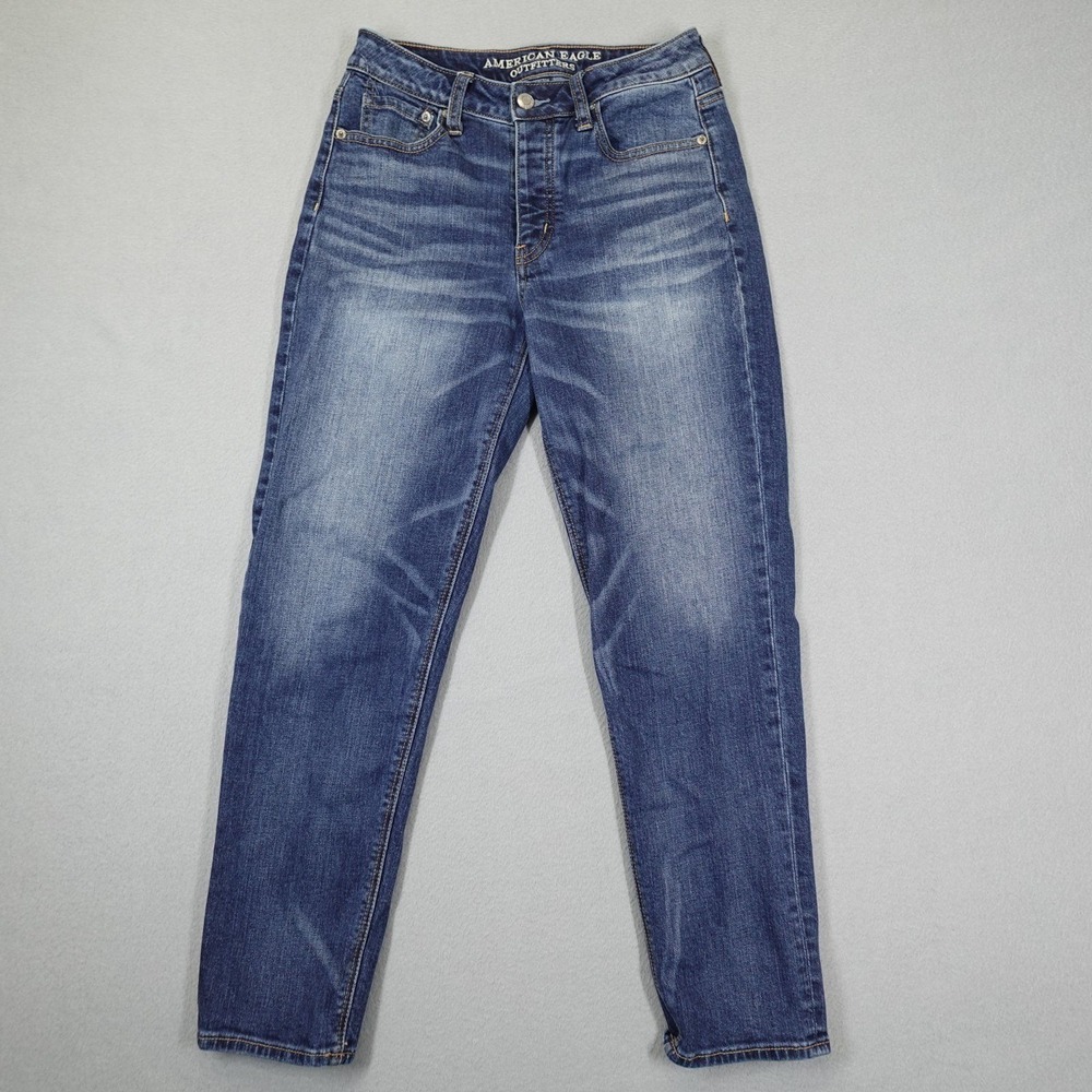 American Eagle Jeans Womens 4 Blue Vintage High Rise Button Fly Stretch Denim
